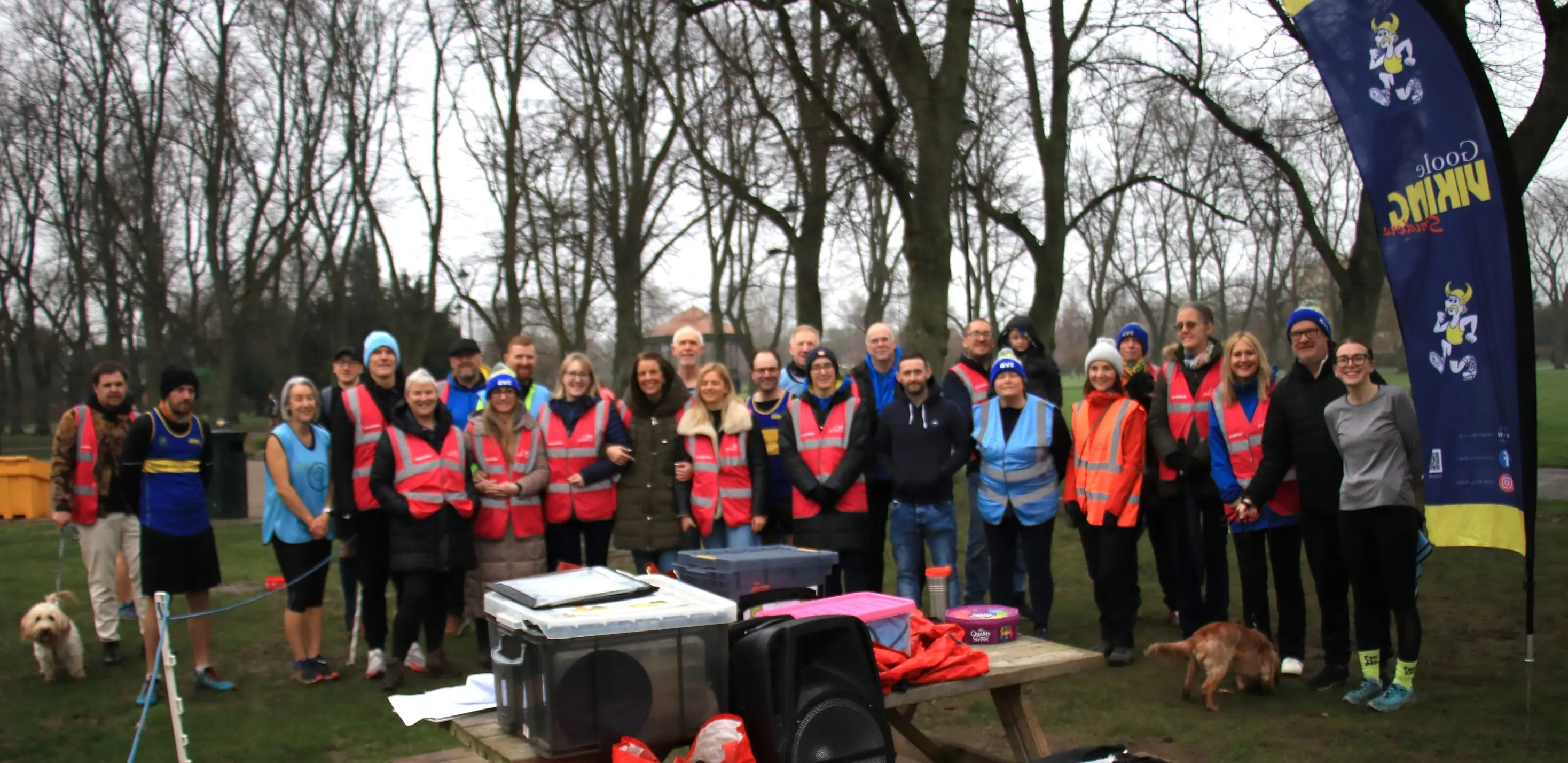 Goole Viking Striders together at Goole parkrun