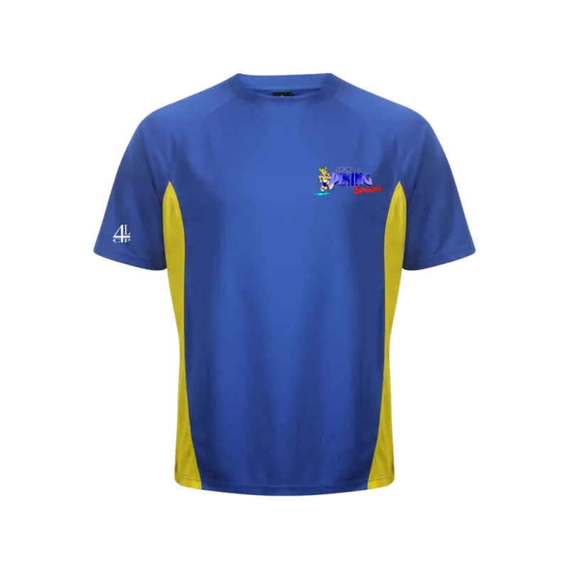 Training T-shirt in Goole Viking Striders blue and yellow club colours