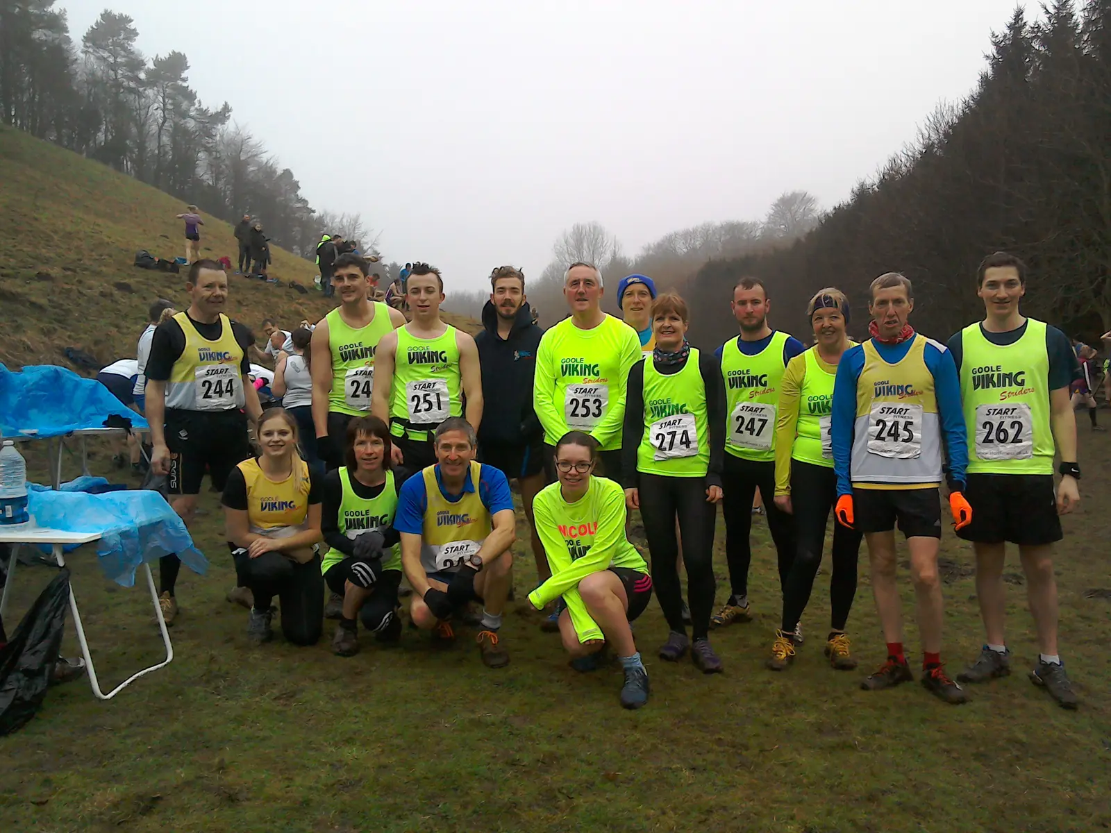 Goole Viking Striders together at a cross-country event